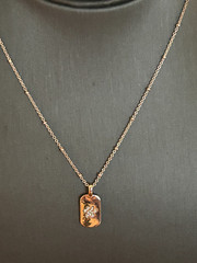 LC Lauren Conrad Gold Tone Station Necklace with Dog Paw Pendant with Crystals