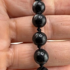 Vintage Beaded Glass Necklace Black Flapper Opera 64”