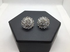 Vintage 1950’s Bubbleite Featherlight Celluloid Floral Brooch & Clip Earring Set