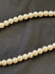 Vintage Designer Lanvin Emerald Rhinestone? Pendant 14k Gold Pearl Necklace