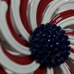 Patriotic Enamel Flower Power Brooch Pin Red White Blue Swirls 60s Daisy USA VTG