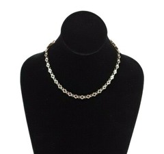 Womens Faux Ruby Rhinestone Chain Collar Necklace Gold Tone EUC