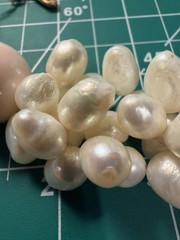 Stunning Antique Baroque Multi Real Pearl And Crystal Glass Beads Necklace Heavy