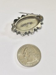 Victorian Sterling Crescent Moon Ivy Leafs Forget me Knot Honeymoon Brooch