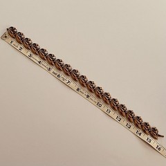 VINTAGE 1960s Mid Century Copper Leaf Modernist Geometric 16” Necklace