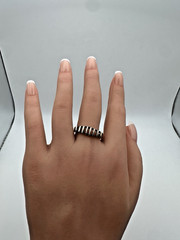 Vintage Mexico .925 Sterling Silver Modernist Ring Size 9.75