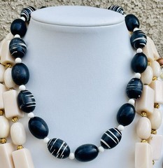 Vintage Lucite Resin & Acrylic Plastic Statement Necklace Lot (3 Pieces)