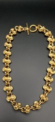 Vintage 1980’s Anne Klein Couture Gold Tone Knot Link Choker Necklace 17in