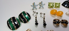 Vintage Lot Clip/Screw on Earrings 3 Signed Faux Pearl Silvertone 14 Pairs