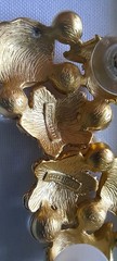 Vintage Richelieu Gold Tone Starfish Seashell White Faux Pearl Earrings