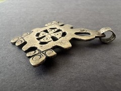 RARE Antique Circa 1890 Ethiopian Coptic Cross Pendant Low Grade Silver Handmade