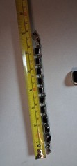 Vintage Sterling Silver And Black Onyx Bracelet And Earrings 7 Inches Long