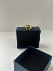 Vintage Green Cubic Zirconia Ring Gold Plated Womens Size 9