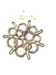 Vintage Gold-Tone Abstract Textured Brooch Pin By Capri 2.25″ Diameter