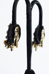 Vintage Fashion ClipOn Earrings – Festive Christmas Trees Sparkling Rhinestones
