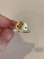 Celestial Star Ring SZ 10 Handmade Sterling Silver Brass Etsy Hoodooloulou Boho