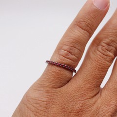 CRIERI Classic Eternity Ring Band In 18Kt Blackened Gold With 0.66 Cwt Red