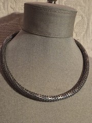 Solid Silver Vintage Snake Linked Flexible Necklace