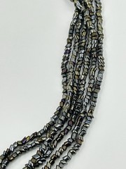 Black Hematite Seed Bead Multistrand Necklace 24 Inch