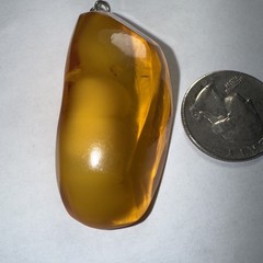 Pendant Amber Baltic Egg Yoke Big 2.25” Piece 15.5 Grams Antique