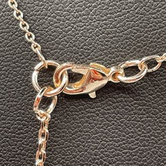 Necklace Vintage SIGNED V Heart Pave Rhinestones Rose Gold Tone Jewelry