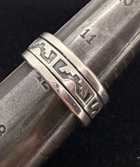 Big Vintage Mexico Sterling Silver 925 Tribal Pattern Spinner Ring Size 11.75
