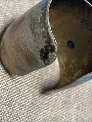 VTG Brutalist Brass Elephant Cuff Bracelet Wide Hammered Statement Textured 2”