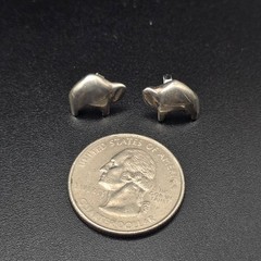 Sterling Silver Buffalo Bison Stud Earrings 925 Southwest
