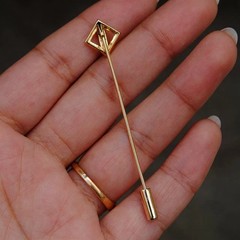 Stick Pin Men’s Lab Created Diamond Suit Lapel Pin Brooch 14k Yellow Gold Plated