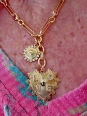New Sophisticated Gold Tone Necklace w/Two Charms Including LOVE