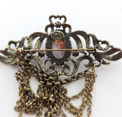VTG Hobe Jewelry Faux Opal Rhinestone Gold Tone Tassel Brooch – Missing Stones