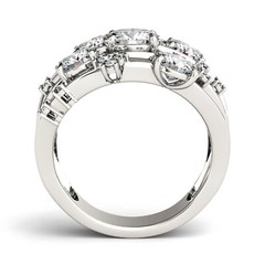 2.50Ct White Round Cut Simulated Diamond Bubble Art Deco Wedding 925 Silver Ring