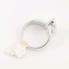 Vtg Sz 10 Ring Teardrop Cubic Zirconia 18KGE White Gold Electroplate Jewelry