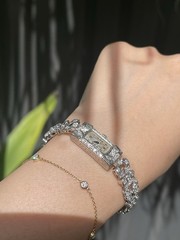 Original Antique Art Deco Platinum 3.65ct Earth Diamond Cocktail Watch