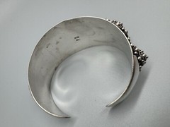 Vintage Antique Signed 980 Silver Wide 45mm Cuff Bracelet 6.5” Handmade