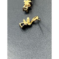 Vintage 10K Yellow London Blue Topaz Diamond Drop Dangle Earrings 1.6 grams