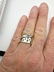 VTG Sterling Silver .925 Made in Mexico classic BOLD BAND deco ring, size 6.25