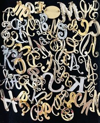 100 Vintage INITIAL Letter Brooch Pins Lot 35 Signed Trifari Sarah Anne Klein