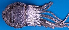 Vintage Art Deco Brooch Pin Silver Tone 3.25″ Ornate Black Glass Fringe Tassel