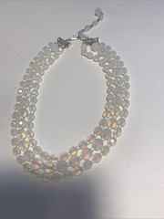 Vintage Signed Hattie Carnegie AB Crystal Triple Strand Choker Necklace 1960’s