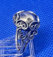 (06) Modernist 1950s Vintage 925 Sterling Silver Ring Adjustable – 3.75 g