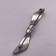 Teka Theodor Klotz Old Art Nouveau 835 Silver Bow Brooch Pin Engraving Handmade