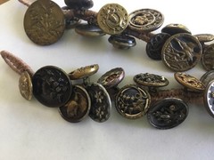 ANTIQUE BUTTON Bracelets European , West Germany, Czech. Circa 1900 2 BRACELETS