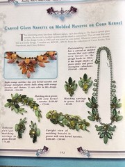 Vintage Verified JULIANA BOOK SET Green Art Glass Necklace Bracelet Brooch Ear