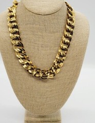 Napier Vintage High Powered Gold Tone DOUBLE Link Heavy Necklace 21 in Signed
