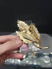 Clip on Screw back Earrings & Brooch pin Crystal faux pearl vtg ALL SIGNED “BSK”