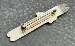 Terra Ski Ranch Vintage Enamel Brooch Lapel Tie Pin Skier Rainbow