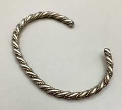 Vintage Sterling Silver Cuff Bracelet Twisted Rope Braid 6” 12 Grams