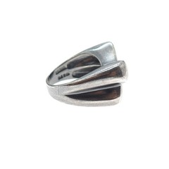 N&D ONDERDONK 925 Sterling Silver Vintage Modernist X Oxidized Ring Size 6.75