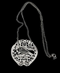 Vintage Bird Floral Pendant Silver Tone Filigree Open-Work Design 18″ Chain